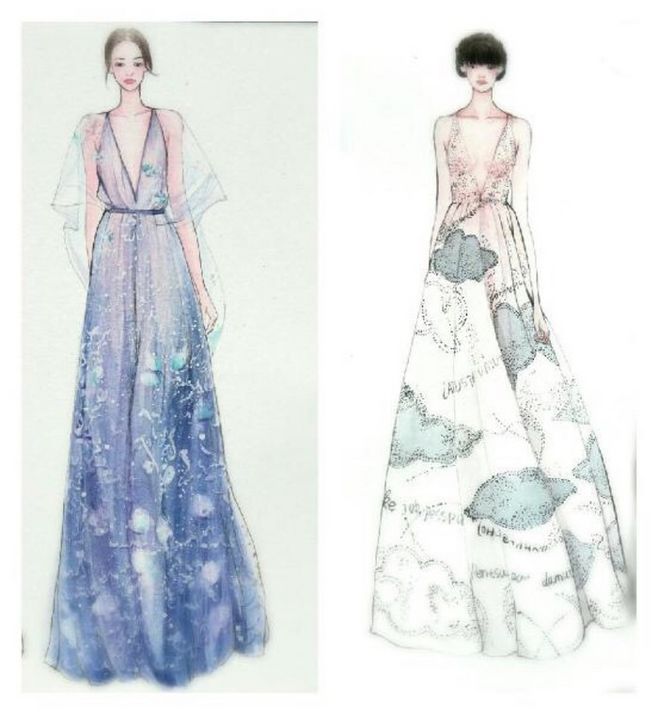 【筆尖時(shí)尚】水彩手繪 服裝插畫 手繪插畫 婚紗禮服 手繪 設(shè)計(jì)稿 volentino的秀場(chǎng)|來自 官官an